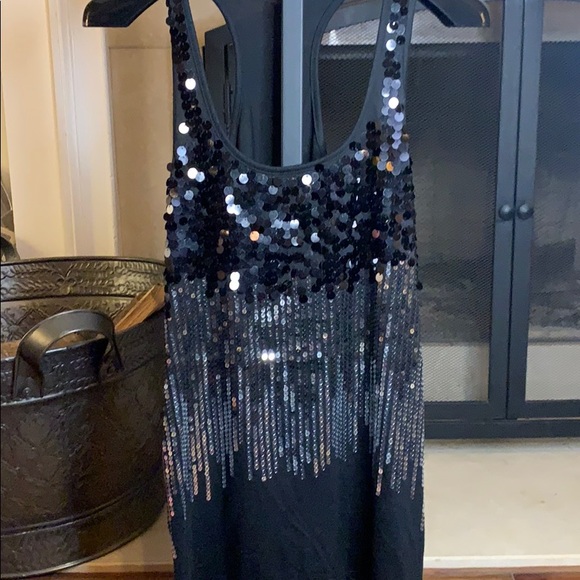 Almost Famous Tops - Almost Famous black sequin tank top small